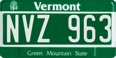 VT license plate NVZ963