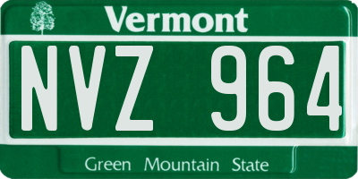 VT license plate NVZ964