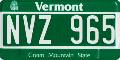 VT license plate NVZ965