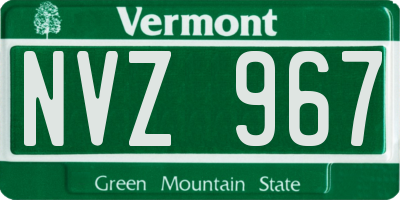 VT license plate NVZ967