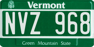 VT license plate NVZ968