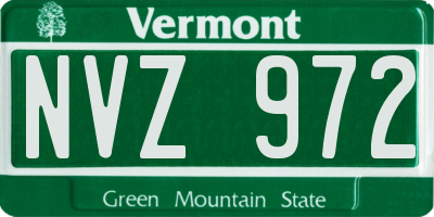 VT license plate NVZ972