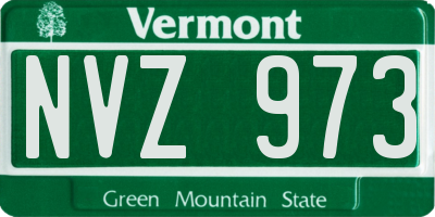 VT license plate NVZ973