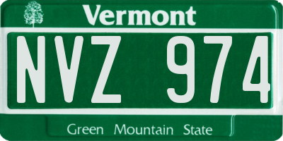 VT license plate NVZ974