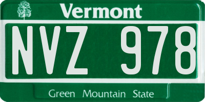VT license plate NVZ978