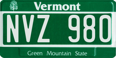 VT license plate NVZ980