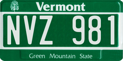 VT license plate NVZ981