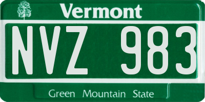 VT license plate NVZ983
