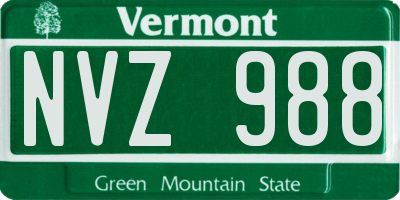 VT license plate NVZ988