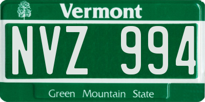 VT license plate NVZ994
