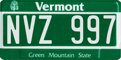 VT license plate NVZ997