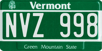 VT license plate NVZ998