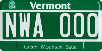 VT license plate NWA000