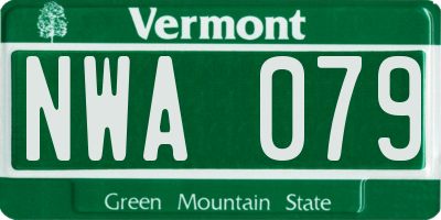 VT license plate NWA079