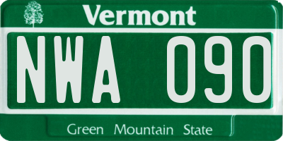VT license plate NWA090