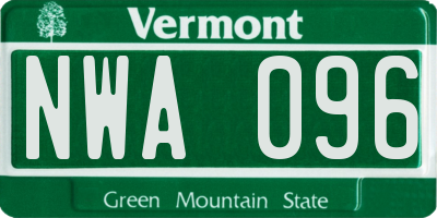 VT license plate NWA096
