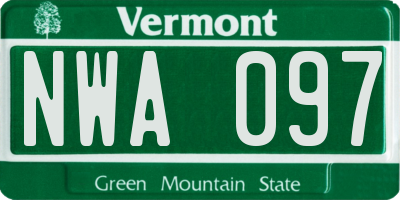 VT license plate NWA097