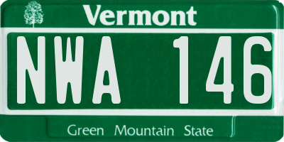 VT license plate NWA146