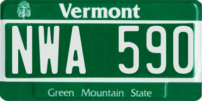 VT license plate NWA590