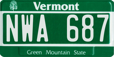 VT license plate NWA687