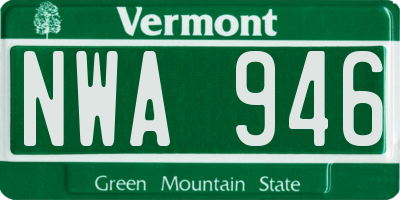 VT license plate NWA946