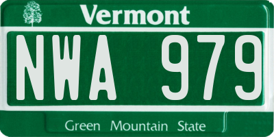 VT license plate NWA979