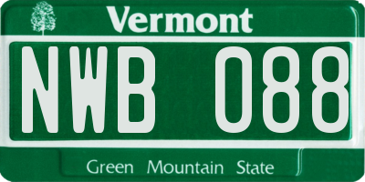 VT license plate NWB088