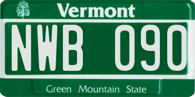 VT license plate NWB090
