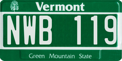 VT license plate NWB119