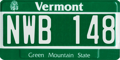 VT license plate NWB148