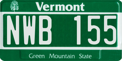 VT license plate NWB155