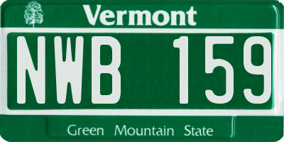 VT license plate NWB159