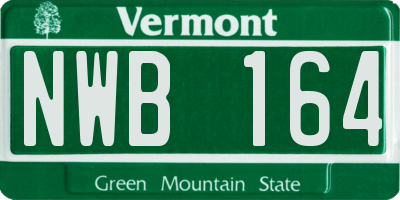VT license plate NWB164
