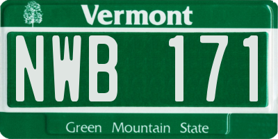VT license plate NWB171