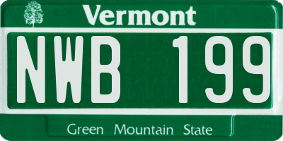 VT license plate NWB199