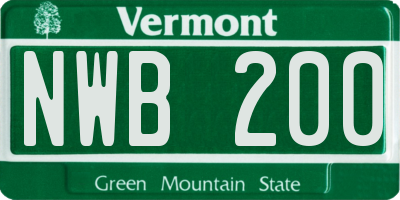 VT license plate NWB200