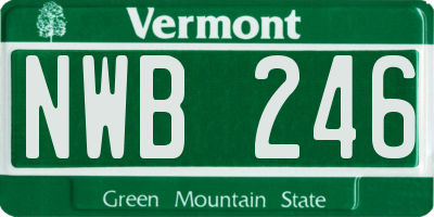 VT license plate NWB246