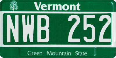 VT license plate NWB252