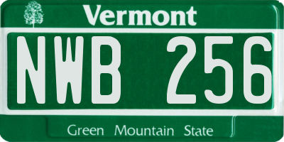 VT license plate NWB256