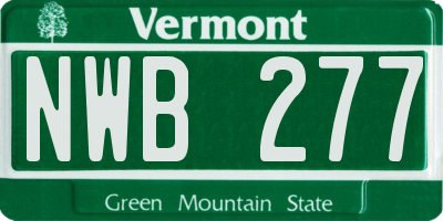 VT license plate NWB277