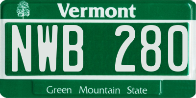 VT license plate NWB280