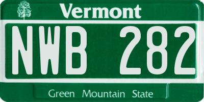 VT license plate NWB282