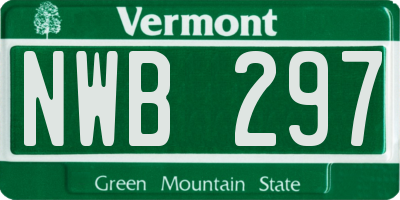 VT license plate NWB297