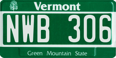 VT license plate NWB306