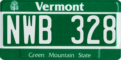VT license plate NWB328