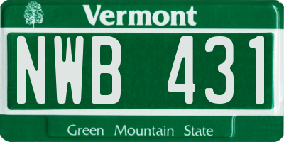 VT license plate NWB431