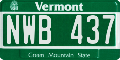 VT license plate NWB437