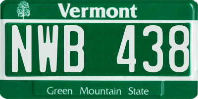 VT license plate NWB438