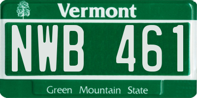 VT license plate NWB461