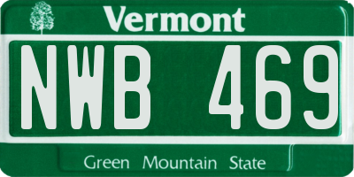 VT license plate NWB469